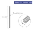 thumbnail image 2 of Uxcell 16Pack M4 x 60mm 0.7mm Pitch 304 Stainless Steel Fully Threaded Rod Bar Studs, 2 of 6