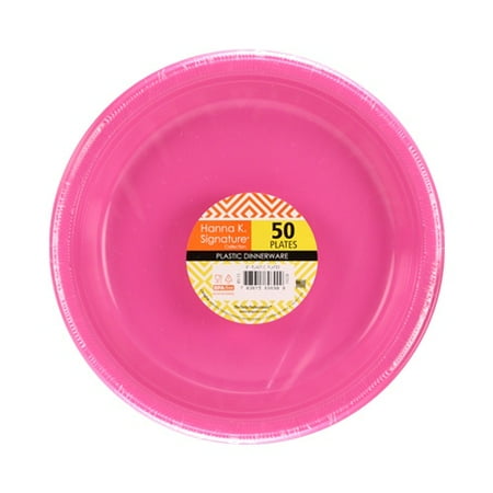 Hanna K, Plastic Plate, 9", Hot Pink, 50ct