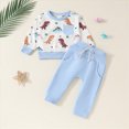thumbnail image 4 of HCNTES Baby Boy Winter Clothes Toddler Baby Boy Clothes Patchwork Waffle Sweatshirt Pullover Shirt Top Pants Boy Winter Spring Outfit, 4 of 9