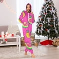 thumbnail image 6 of Pink Fruit Mix Adult onesie Pajamas, Crystal Velvet Ultra Soft Warm Jumpsuit for Men and Women, 6 of 7