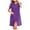 Purple, variant on Women's Solid Casual Short Sleeve Nightgown - Zipper Robe Pajamas with Pockets, Lightweight Polyester, Sizes S-XXL