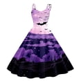 thumbnail image 2 of XIAOCHA Halloween Print Swing Dress For Women Spaghetti Strap Vintage Party Gown, 2 of 3