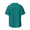thumbnail image 4 of Goofa Teal Printed Men's Casual Short-sleeved Shirt,Lightweight Breathable Button-down,Summer Casual men's top,Versatile Fashion shirt-, 4 of 7