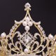 thumbnail image 4 of Tocado de tiara con corona de diamantes de imitación para mujer para boda nupcial JM, 4 of 5