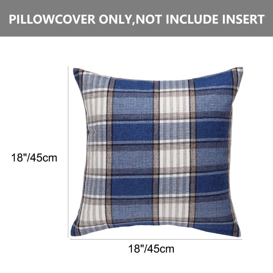 Unique Bargains Soft Plaid Decorative Throw Pillow Cover 18" x 18" #8