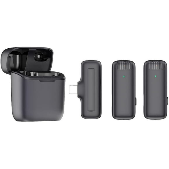 Tianle 2 Pack Wireless Lavalier Microphone for iPhone iPad with Charging Case, Wireless Mic Clip on Lapel for iPhone Laptop Video Recording, Live Stream, YouTube, Facebook, TikTok, Interview
