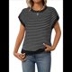 thumbnail image 1 of Suéter Casual de Corta con Rayas y Bloques de Color, Negro, Talla L, 1 of 9