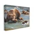thumbnail image 2 of Stupell Industries Grizzly Bear Family Fishing Animals & Insects Painting Gallery Wrapped Canvas Print Wall Art, 2 of 5