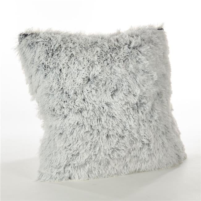 White Juneau Two-Tone Faux Fur Throw Pillow (18") - Saro Lifestyle