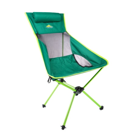 UPC: 0852724003856 | Cascade Mountain Tech Outdoor High Back Lightweight Camp Chair with Headrest and Carry Case – Green