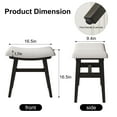 thumbnail image 4 of Solid Wood Small Vanity Stool with Saddle Cushion, Compact Vanity Chair, Makeup Stool with High-Rebound Sponge Seat, Black, 4 of 11