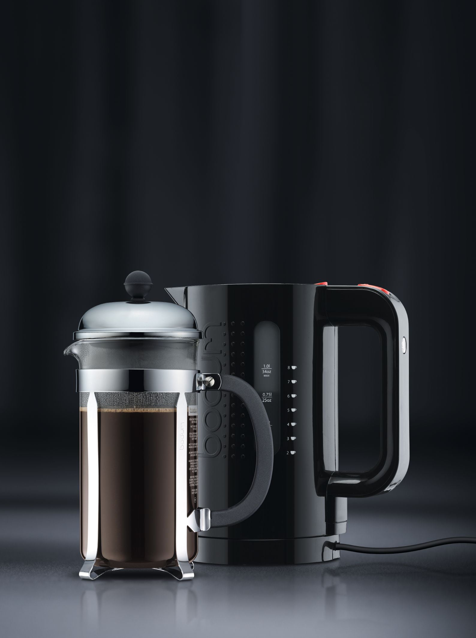 Bodum Bistro Electric Water Kettle 1 Liter/34 oz 8 Cups Black - *Tested*