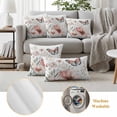 thumbnail image 6 of Spring Flower Pillow Covers 2 Pack Vintage Cosmos Leaf Butterfly Pastoral Pillowcase Waterproof Outdoor Throw Pillow Cover for Patio Garden Square Cushion 20”x20”, 6 of 9