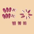 thumbnail image 4 of HLONK 24Pcs Gel Press on Nails  Gel French Long Fake Nails  Press on Tips With Glue  Rhinstone with Butterfly  NO.13, 4 of 8