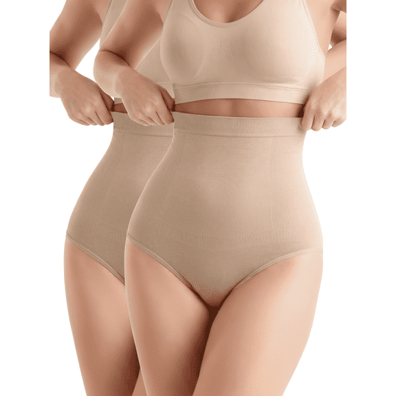 COMFOEX Shapewear for Women - High-Waisted Shapewear Tummy Control Shorts, Seamless Underwear for Women ,2-pack