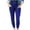 Blue, variant on Maean Cropped Leggings for Women Summer Casual Elastic High Waist Slim Solid Color Capri Pants with Pockets