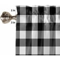 thumbnail image 5 of Brown White Plaid Kitchen Curtain 39 Inch Length Small Short Cafe Tiers Curtains Drape, Gradient Geometric Buffalo Checkered Window Treatment Rod Pocket Drapery Panels Curtains, 27.5x39, 5 of 5
