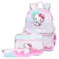 thumbnail image 2 of Sanrio-mochila de Hello Kitty para niños y niñas, morral escolar de colores con bolsa de almuerzo para estudiantes, mochila de viaje, 3 unidades por juego, 2 of 4