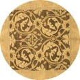 thumbnail image 1 of Ahgly Company Indoor Round Abstract Brown Modern Area Rugs, 6' Round, 1 of 4