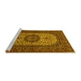 thumbnail image 2 of Ahgly Company Machine Washable Indoor Rectangle Medallion Yellow Traditional Area Rugs, 8' x 10', 2 of 4
