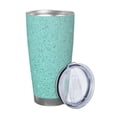 thumbnail image 2 of Bingfone Teal Turquoise Glitter for 20 Oz Stainless Steel Travel Mug Double Wall Water Coffee Cup for Home,Office, Outdoor Works Great for Ice Drinks and Hot Beverage-Straw Three-piece Set, 2 of 8