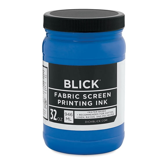 Blick Water-Base Acrylic Textile Screen Printing Ink - Blue, Quart