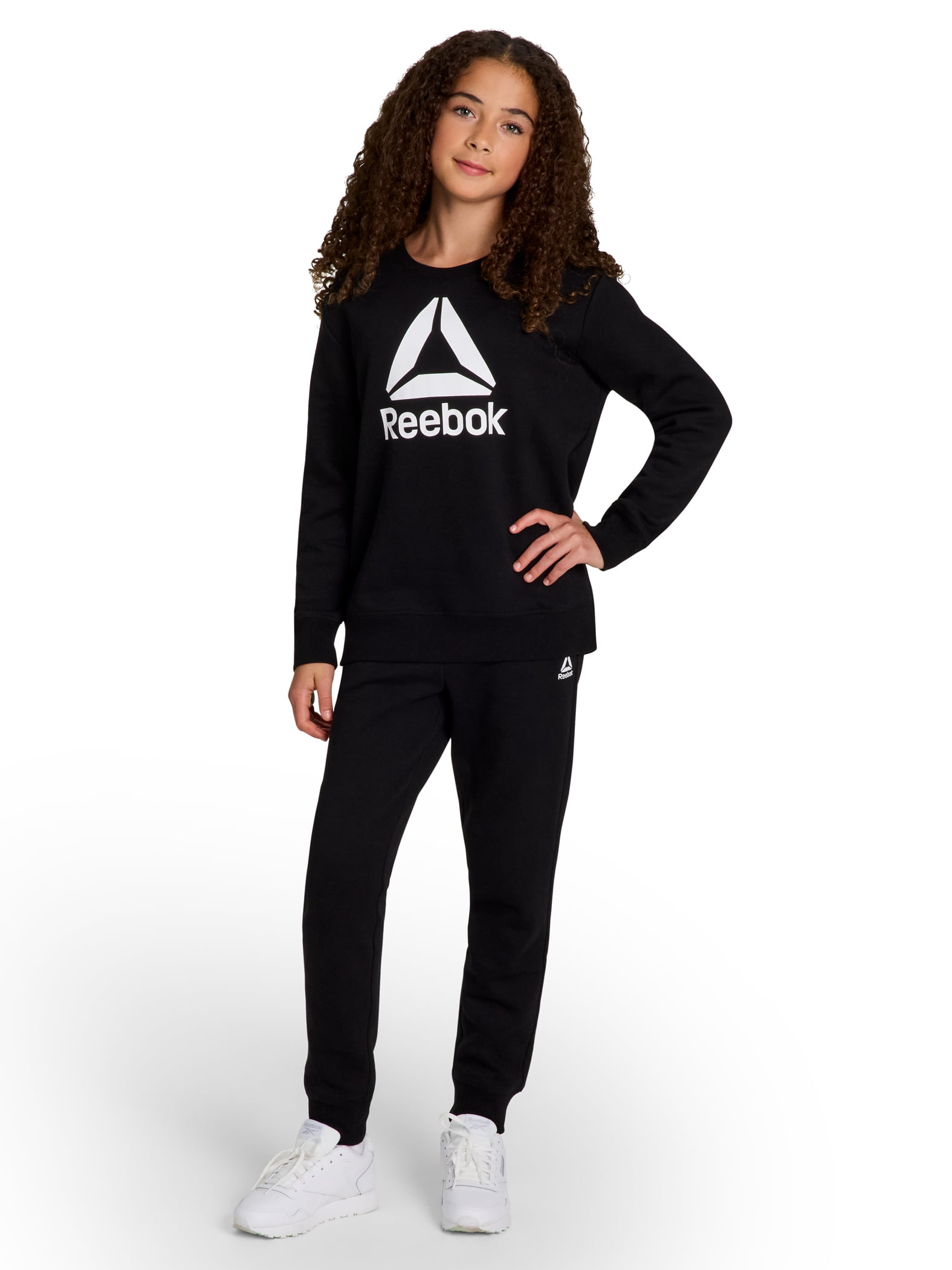 Reebok Girl's Game Day Fleece Crewneck, Sizes 4-18