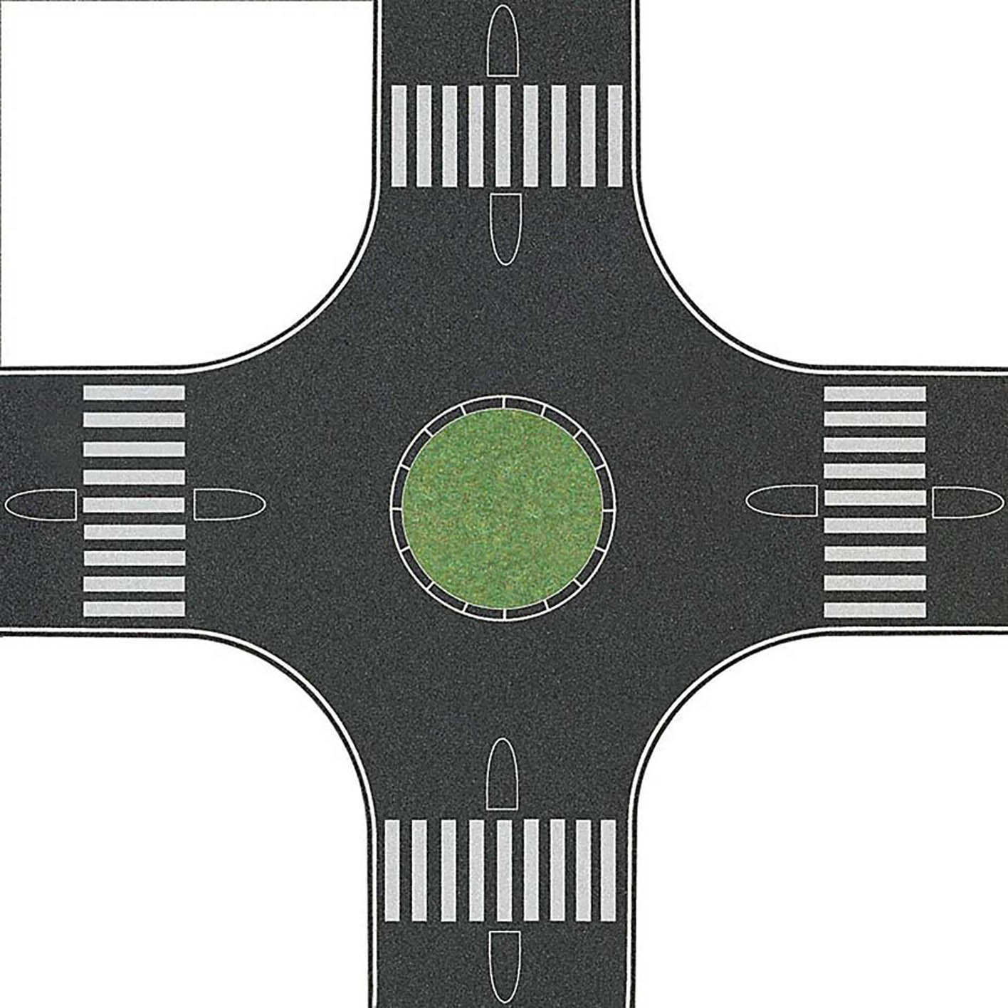 Busch N Scale Street/Roadway 4Way Roundabout Intersection 63/8 x 63