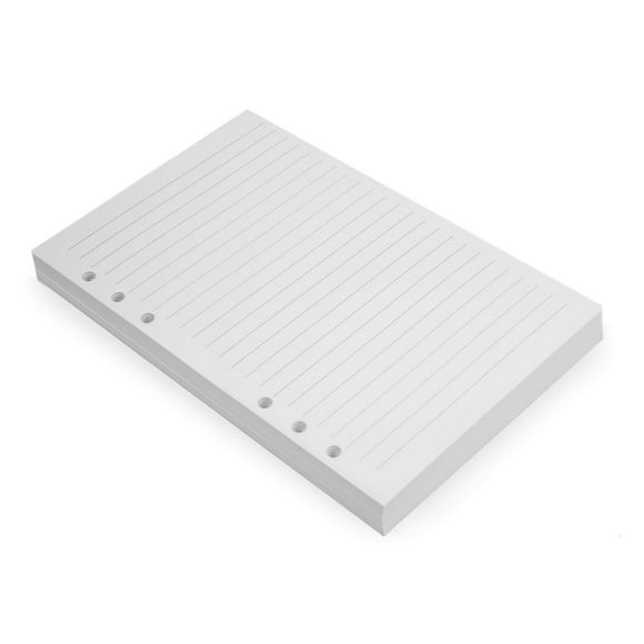 Wanderings A5 6-Ring Binder Planner Inserts - 8 1/4 x 5 5/8" - Thick Cream Color Lined 120 gsm Loose Leaf A5 Paper Refills Compatible with Filofax 6 Hole 100 Sheets 200 Lined Pages