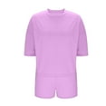thumbnail image 6 of cfhntfmh Two Piece Outfits for Women Short Sleeve Crew Neck Top with Shorts Set Summer Beach Vacation Matching Outfits, 6 of 6