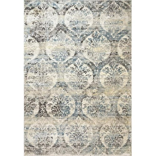 Dynamic Rugs ON466874915 3 Pi 6 Po x 5 Pi 6 Po Onyx 6874 Rectangle Zone de Transition Tapis - 915 Gris & Bleu