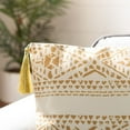 thumbnail image 3 of SAFAVIEH Valen 16" x 16" Southwestern Plush Pillow with Tassel, Beige/Brown, 3 of 4