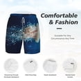 thumbnail image 4 of Kdxio White Jellyfish Dansing In The Ocean Print Men'S Swim Trunks With Compression Liner 7 Inch Inseam Quick Dry Swim Shorts, 4 of 7