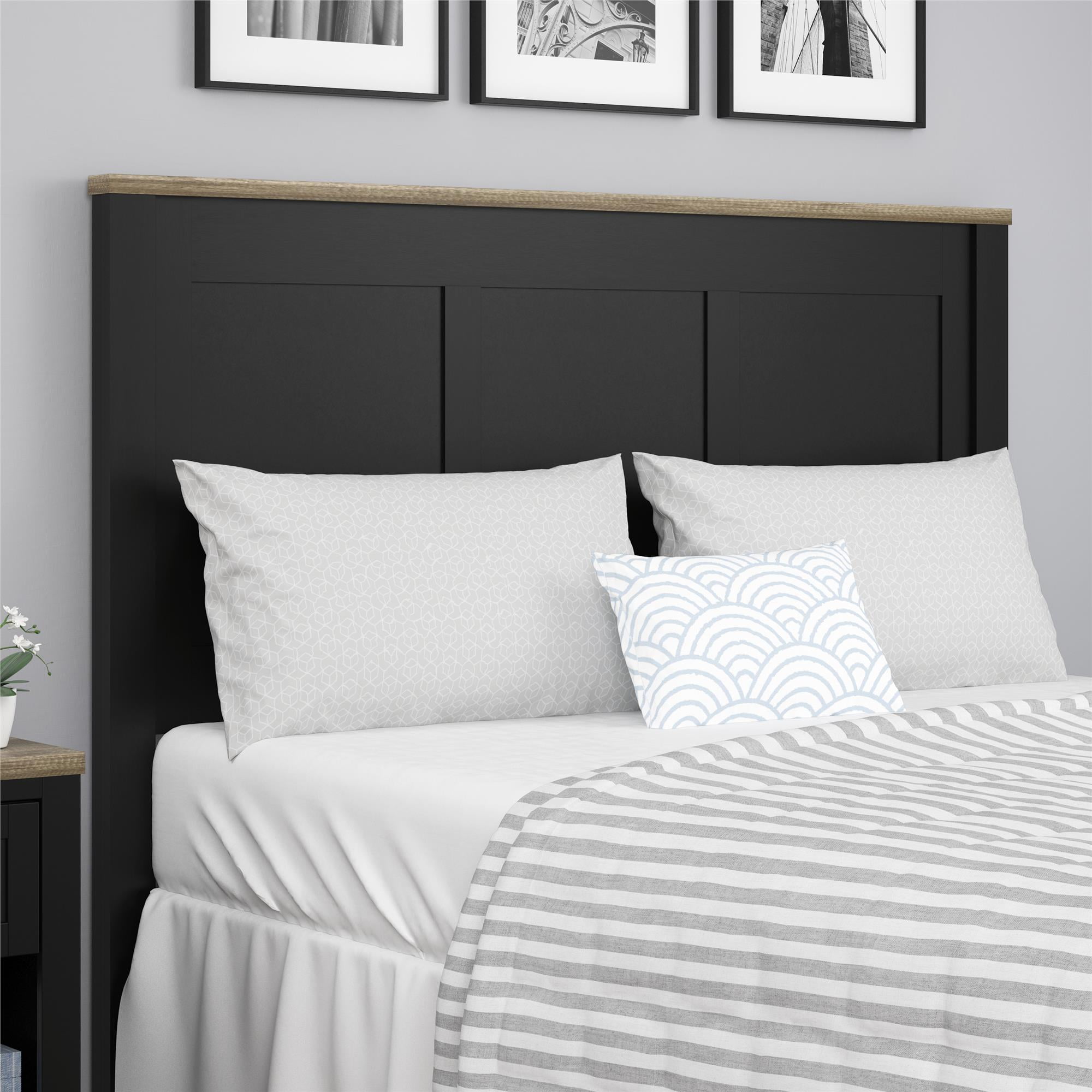 Ameriwood Home Carver Queen Size Headboard, Black