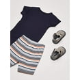thumbnail image 6 of Hudson Baby Infant Boy Cotton Bodysuit, Shorts and Shoe 3pc Set, Shark, 0-3 Months, 6 of 6