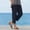 Navy cotton linen capri pants for women a1, variant on Cagogo Cotton Linen Capri Pants for Women Mid Rise Flowy Casual Beach Vacation Ankle Pants Solid Regular Fit Summer Lounge Trousers, Army Green 2XL