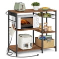 thumbnail image 1 of Baker's Rack, Coffee Bar Stand with Charging Station, Storage Shelves, Pull-Out Wire Basket, Table for Microwave, Kitchen, Rustic Walnut, 1 of 8