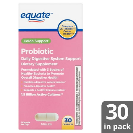 Equate Colon Support Probiotic Capsules, 30 Count