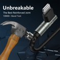 thumbnail image 4 of Cable de carga KIYODA, 90 grados, iPhone, 6 pies, paquete de 3 unidades, nailon negro, 4 of 8