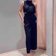 thumbnail image 3 of Traje De Verano De 2 Piezas Señoras Cami Top Pantalones Ombligo Expuesto Sin Mangas Traje de Vacaciones (Negro M) Cgtredaw para Mujer Negro T S, 3 of 6
