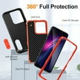 thumbnail image 5 of ELEHOLD for Motorola Moto G Power (2025) Rugged Protective Case Multi Layer Shockproof Hidden Kickstand Hybrid Silicone Hard PC Cover for Motorola Moto G  Power (2025),Black+Orange, 5 of 8