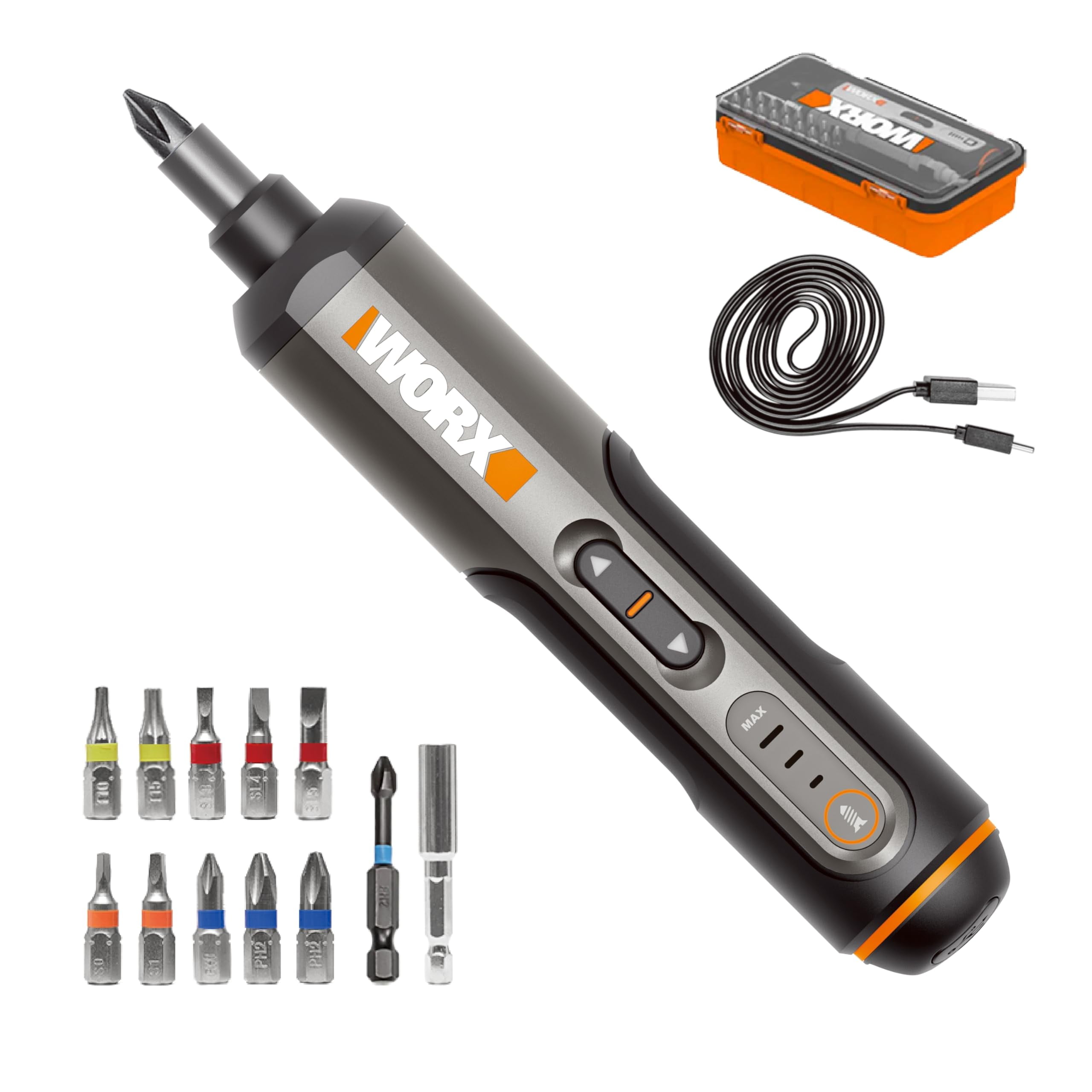 WORX WX240L 4V Cordless Screwdriver, 3-Speed, Compact Lightweight