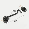 thumbnail image 2 of 4"Door Lock Latch，4Pcs Barn Door Lock Stainless Steel Gate Latch Hook and Eye Latch Shed Lock，For Window, Bedroom,Sliding Door,Wooden Fence,Garage Door (Black), 2 of 11