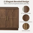 thumbnail image 6 of LKTART 66.5" Sideboard Buffet Cabinet with Storage, Modern Credenza with Arched Doors, Large Wood Accent Cabinet for Living Room Entryway (Walnut), 6 of 11