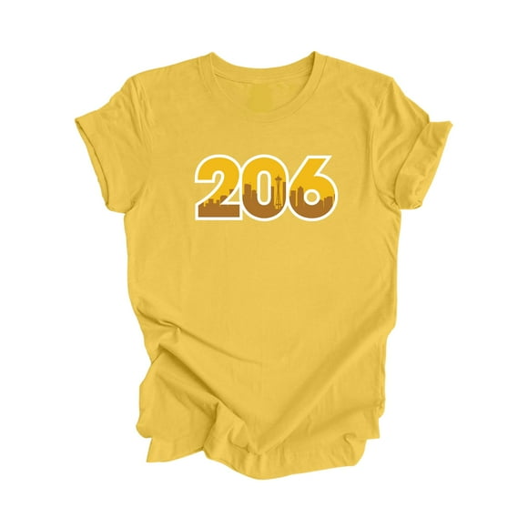 206 Seattle Washington USA Area Code City Skyline Gift - Unisex T-Shirt - Inspired X