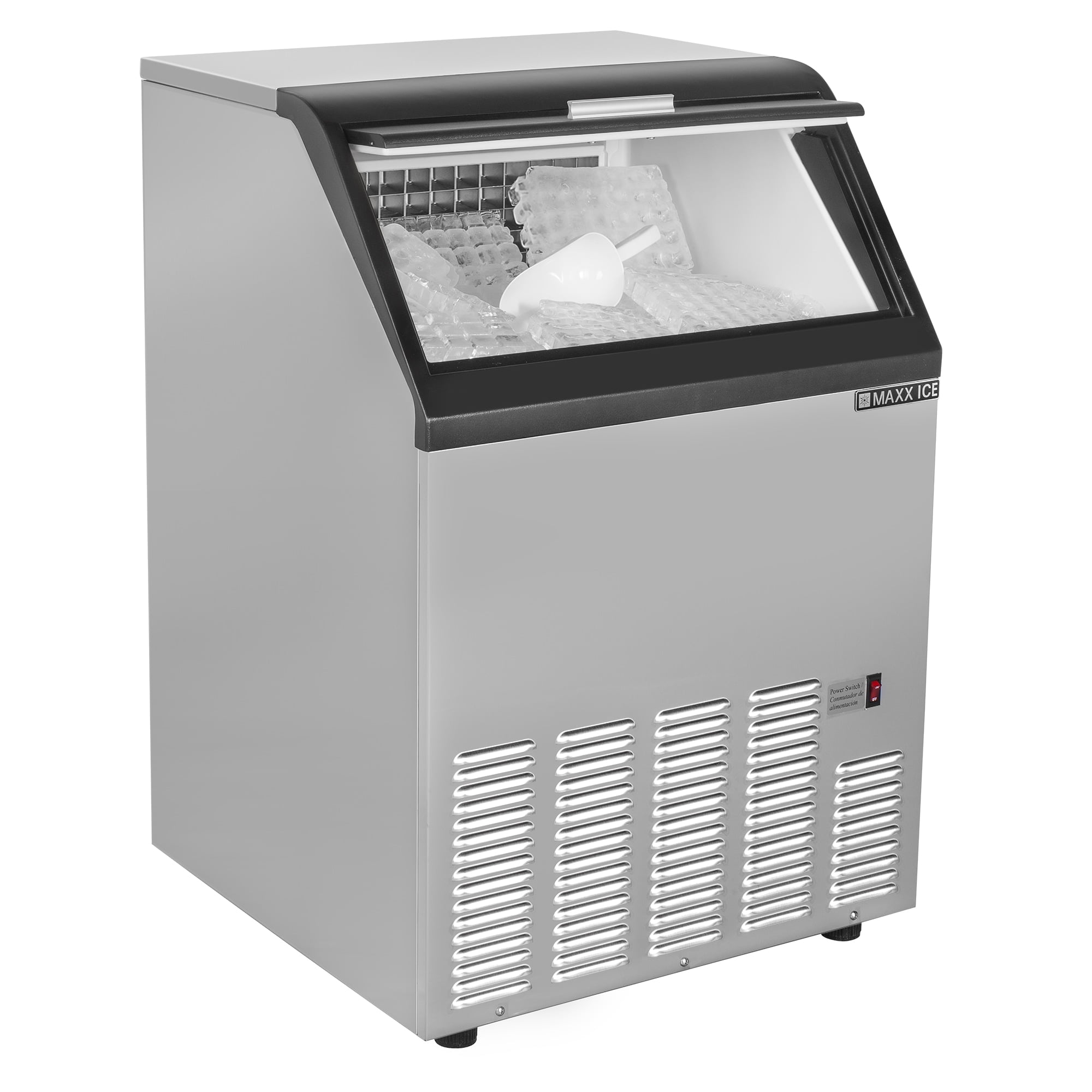 Edgecraft MAXX ICE Self-Contained Full Dice Ice Machine, 120 Lb, Silver