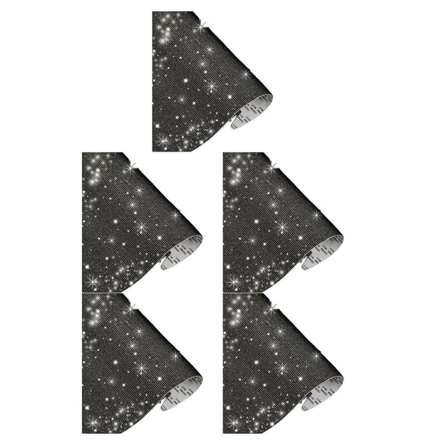 Speravity Rhinestone Ribbon Bling with Good Craftsmanship Supplies Gift Car Packaging Decorative Glitter Kit Sticker Decorations for Phone cristal negro (12*20 CM) SS6 5piezas Speravity CBP224085