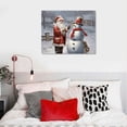 thumbnail image 4 of Nawypu  Xmas Canvas Paintings for Home Decorations Joyful Santa with Snowman in in Winter Snow Abstract Wall Art for Dining Living Room Kitchen Decor, 4 of 4