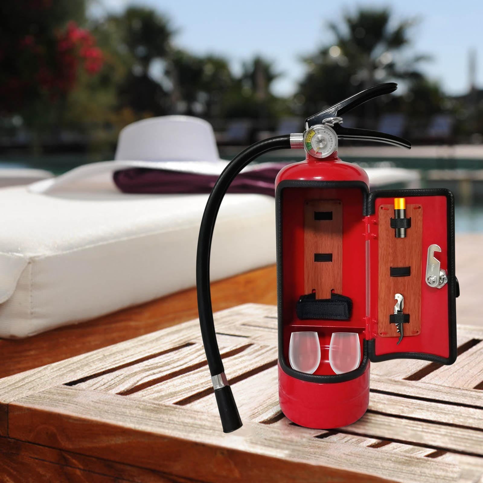 Darzheoy Fire Extinguisher Mini Bar, Novelty Bar Cabinet Fire Extinguisher Shape Liquor Wine Storage Boxes, Quirky Gift for Whisky Lovers Christmas Gifts for Men