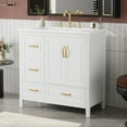 thumbnail image 2 of 36 inch Bathroom Vanity with Sink, One Cabinet with Soft-closing Doors, 4 Soft-Closing Drawers, Metal Handles, Black, 2 of 9